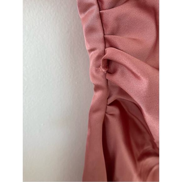 WeWoreWhat Pink Long Sleeve Silky Cowl Neck Mini Dress Homecoming Size 0 - Picture 11 of 11